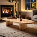 Rustic Solid Wood Coffee Table For Holiday Decoration
