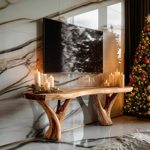 Farmhouse Live Edge Entryway TV Stand For Holiday Home Ideas