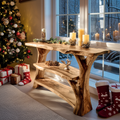 Modern Wooden Live Edge Console Table For Bedroom Decor Christmas Style