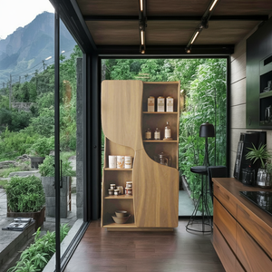 Modern Sculptural Cabinet With Curved Doors For Kitchen And Living Room