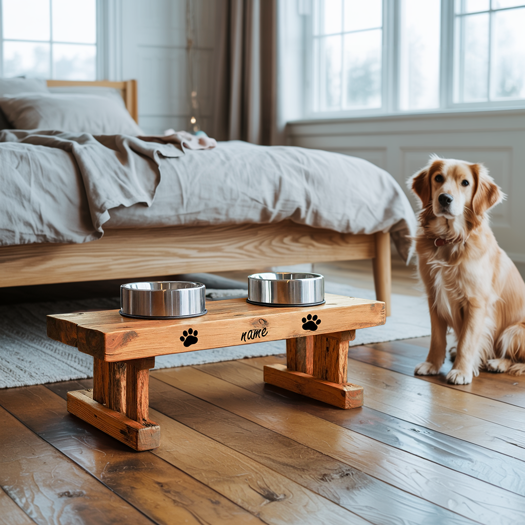 Rustic Style Handmade Dog Bowl For Kitchen Decor