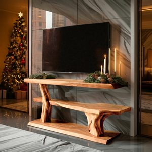 Modern Solid Wood TV Console For Christmas Living Room Decor