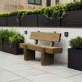 Modern Solid Wood Outdoor Bench With Charred Finish For Garden Or Patio