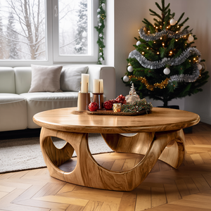 Handcrafted Wooden Coffee Table For Living Room Christmas Style