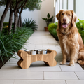 Farmhouse Wooden Dog Feeder For Food And Water