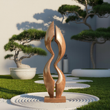 Farmhouse Wood Sculpture Decor For Outdoor Patio