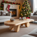 Rustic Wooden Live Edge Coffee Table For Holiday Furniture Decoration