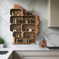 Handmade Wooden Spice Rack For Farmhouse Kitchen Wall