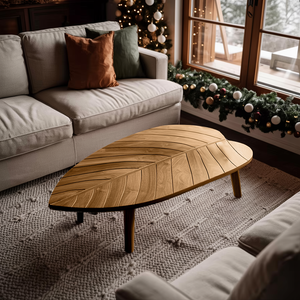 Mid Century Solid Wood Coffee Table For Cozy Christmas Decoration