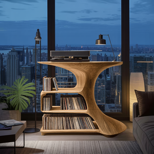 Mid Century Wooden Media Console For Bedroom Furniture