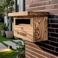 Farmhouse Solid Wood Sculpture Mailbox For Garden Outdoor Accent