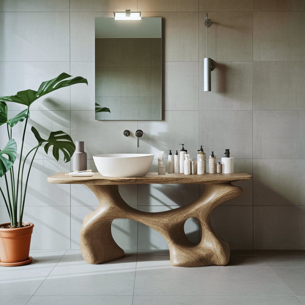 Handcrafted Bathroom Vanity For Organic Home Look
