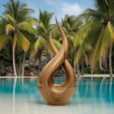 Modern Solid Wood Sculpture Entryway Design Accent Furniture