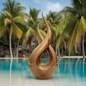 Modern Solid Wood Sculpture Entryway Design Accent Furniture