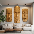 Tribal Wall Sculpture Set For Living Room Decor