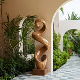 Rustic Large Twisted Spiral Floor Art For Office Decor