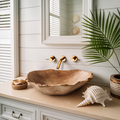 Mid Century Wooden Vessel Sink For Natural Bathroom Decor