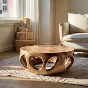 Mid Century Wooden Coffee Table For Living Room Christmas Decor