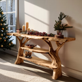 Rustic Handcrafted Wooden Console Table For Christmas Entryway Decor