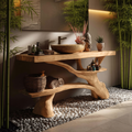 Modern Live Edge Tree Trunk Vanity For Contemporary Bathroom Furniture