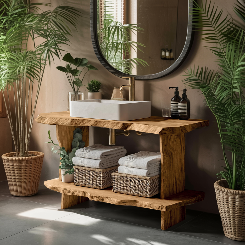 Mid Century Bathroom Cabinet For Elegant Bathroom