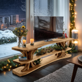 Modern Wooden Live Edge TV Console For Cozy Winter Living Room