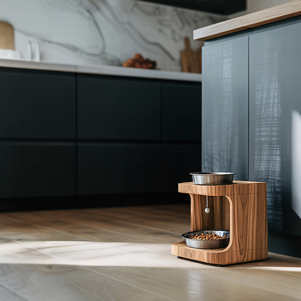 Farmhouse Wooden Feeding Stand For Small Dogs