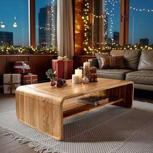 Mid Century Handcrafted Wooden Coffee Table For Christmas Entryway