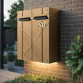 Modern Solid Wood Sculpture Mailbox For Outdoor Rustic Patio Design