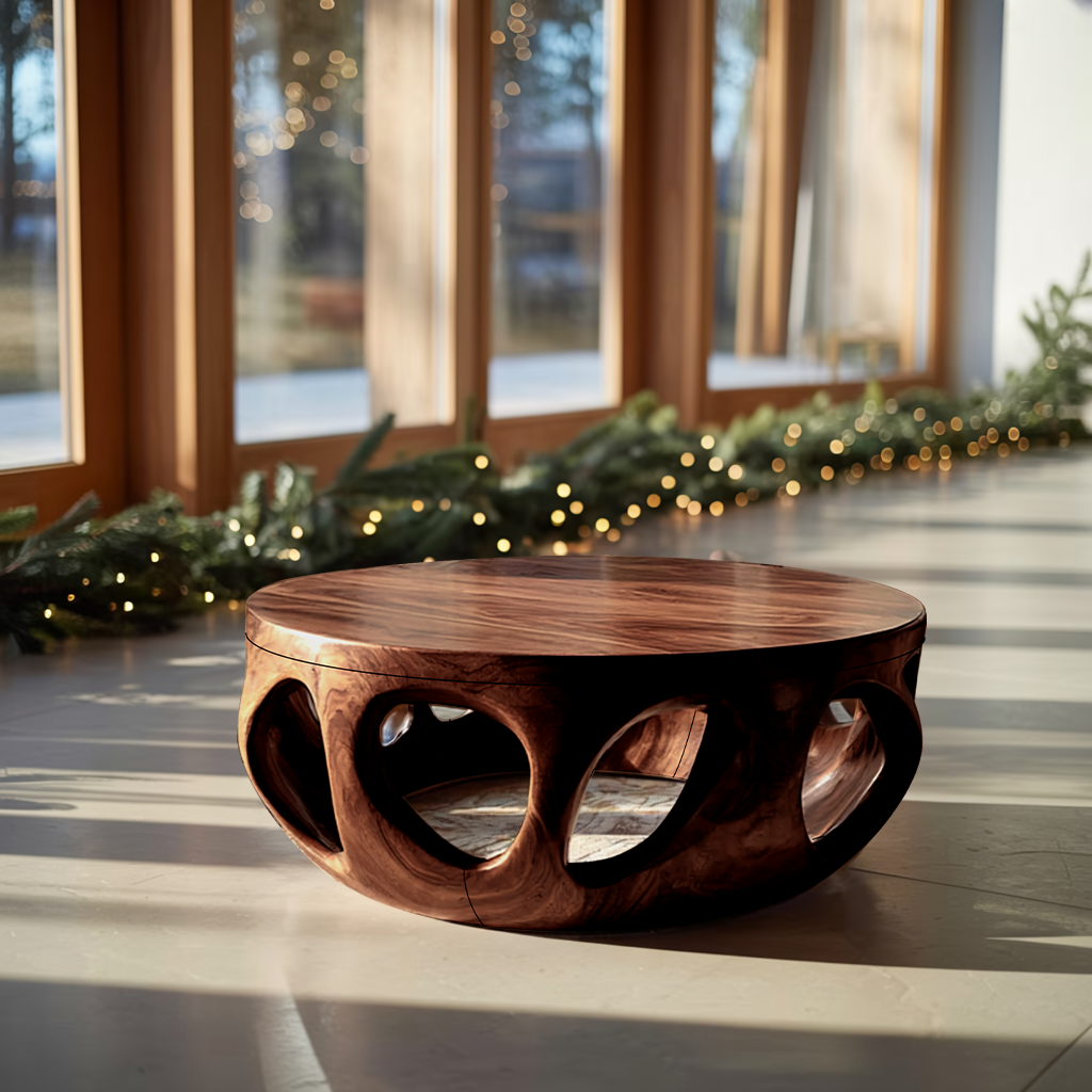 Mid Century Wooden Coffee Table For Living Room Christmas Decor