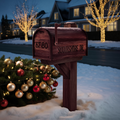 Modern Wooden Sculpture Mailbox For Outdoor Patio Rustic Design
