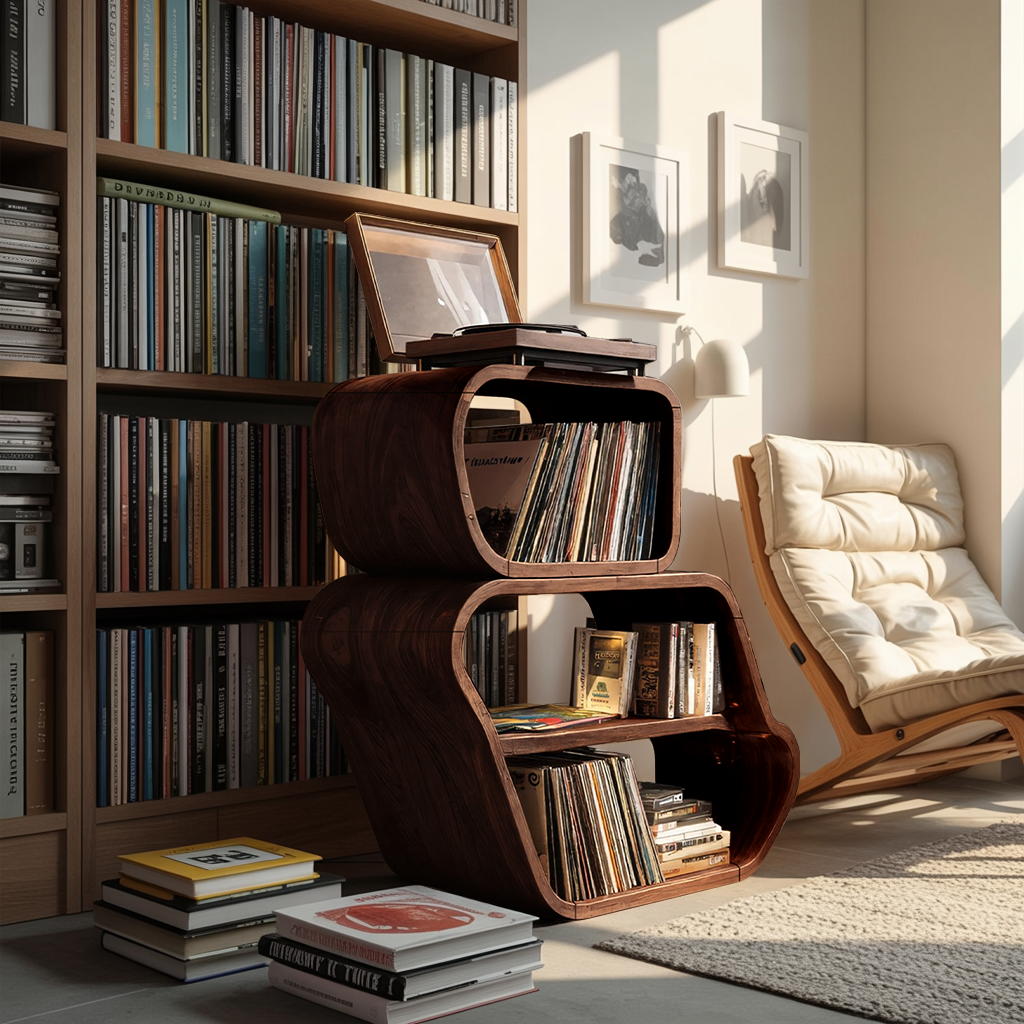 Mid Century Vinyl Record Console For Livingroom Style