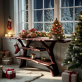 Farmhouse Solid Wood Console Table For Seasonal Christmas Entryway Design