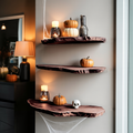 Mid Century Live Edge Floating Shelf For Furniture Decor Halloween Display