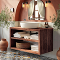 Wooden Bathroom Storage Cabinet For Rustic Decor Vibe