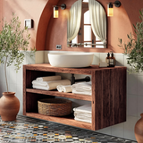 Wooden Bathroom Storage Cabinet For Rustic Decor Vibe