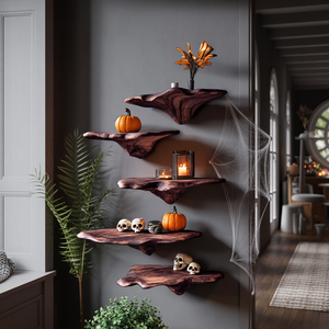 Modern Solid Wood Mushroom Shelf For Halloween Furniture Decor
