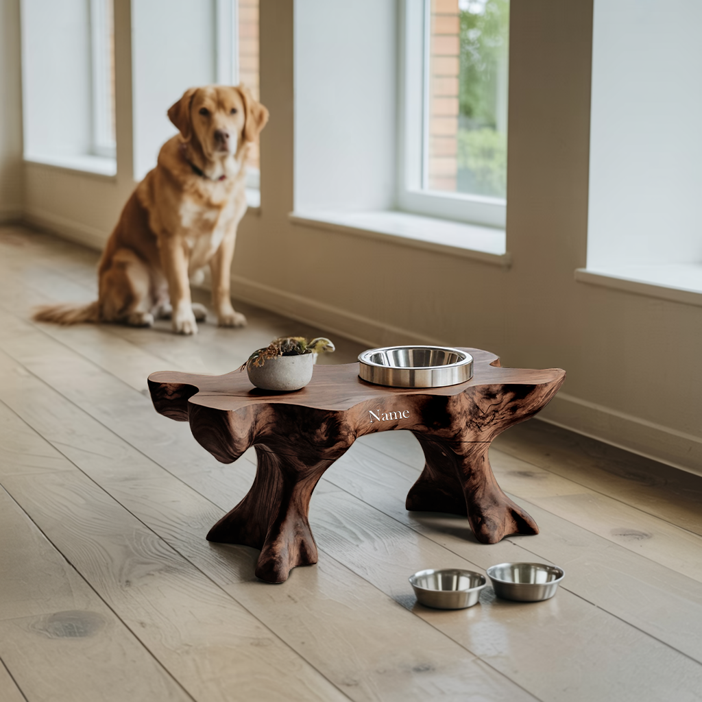 Farmhouse Raised Dog Bowl Holder For Easy Feeding