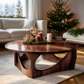 Rustic Solid Wood Low Coffee Table For Christmas Living Room Decor