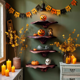 Handcrafted Live Edge Mushroom Shelf For Halloween Entryway