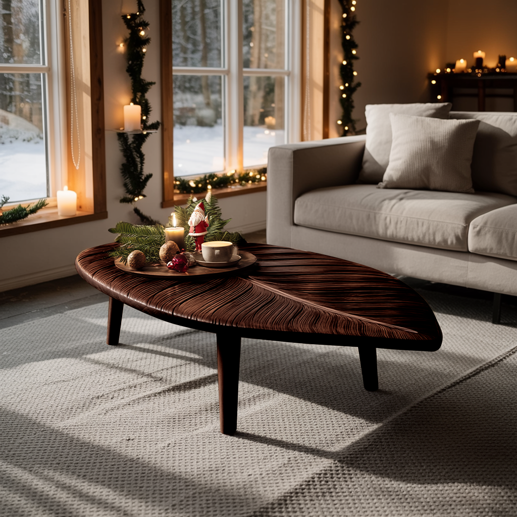 Mid Century Wooden Coffee Table For Christmas Living Room Decor