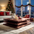 Rustic Wooden Live Edge Coffee Table For Christmas Living Room