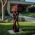 Modern Wooden Sculpture Mailbox For Patio Unique Garden Decoration