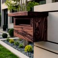 Farmhouse Solid Wood Sculpture Mailbox For Garden Outdoor Accent