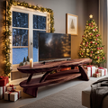 Modern Wooden Live Edge TV Console For Winter Living Room
