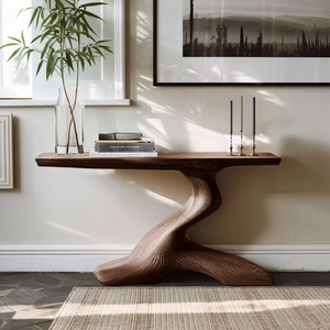 Mid Century Live Edge Desk For Living Room