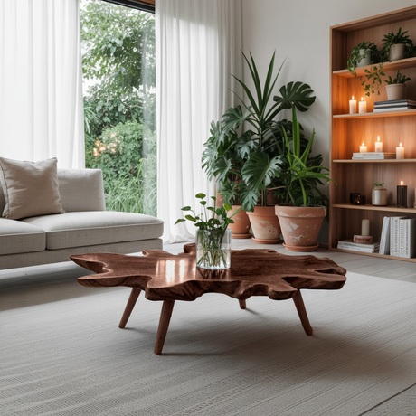 Handcrafted Low Table For Wooden Room Decor