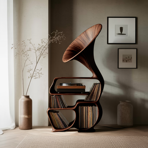 Mid Century Record Player Stand For Bedroom Decor