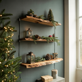 Handcrafted Solid Wood Floating Shelf For Festive Entryway Design
