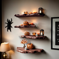 Handcrafted Live Edge Floating Shelf For Bedroom Unique Halloween Accent